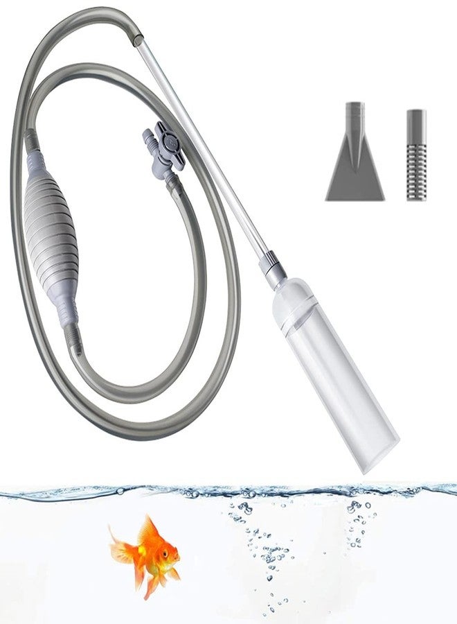 ELEPHANTBOAT® 2.6M Manual Fish Tank Cleaner/Gravel Cleaner A Hand Syphon Pump and Fish Tank Siphon for Aquarium to Drain Aquarium Cleaning Tools - Image 1